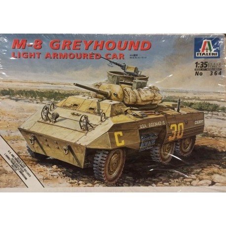 M-8 Greyhound US Armoured Car WW2 Model Plastic Kit Italeri 1:35 - n.364 Vintage