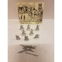 Mirliton SG Figures Soldiers  8 Pcz 1/72 N° C15 Fanti Medievali Alabarda