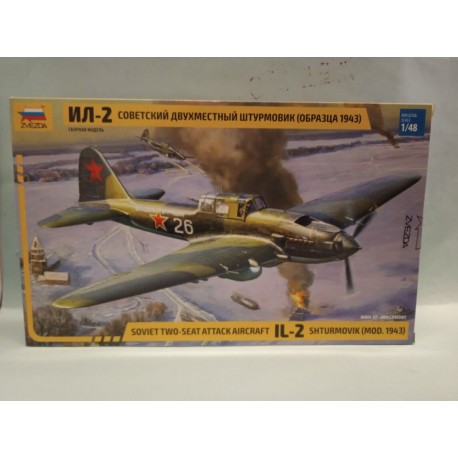 Soviet Two Seat Attack Aircraft IL2 Shturmovik1943 Plastic Model Kit Scala1/48