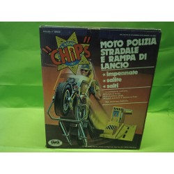 Moto Polizia Stradale e Rampa di Lancio Chips GiG Polistil Nuovo Sigillato