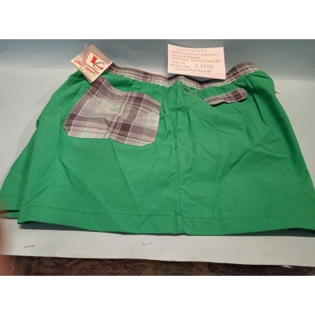 Pantaloncino con slip interno Verde Taglia 52 Elleci Sport Vintage Nuovo