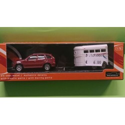 BMW X Suv (Red Metal) + Horse trailer - Automaxx 1:72 Metal (diecast-metal)