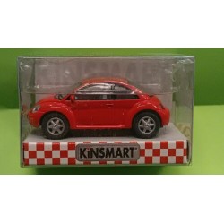 VW New Beetle (red) pullback mechanism 1/64 ca (diecast-metal) Kinsmart