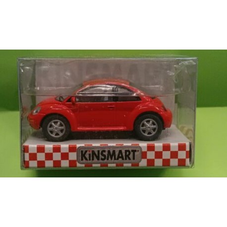 VW New Beetle (red) pullback mechanism 1/64 ca (diecast-metal) Kinsmart