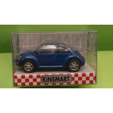 VW New Beetle (met.blue) pullback mechanism 1/64 ca (diecast-metal) Kinsmart