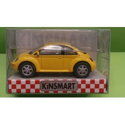 VW New Beetle (yellow) pullback mechanism 1/64 ca (diecast-metal) Kinsmart