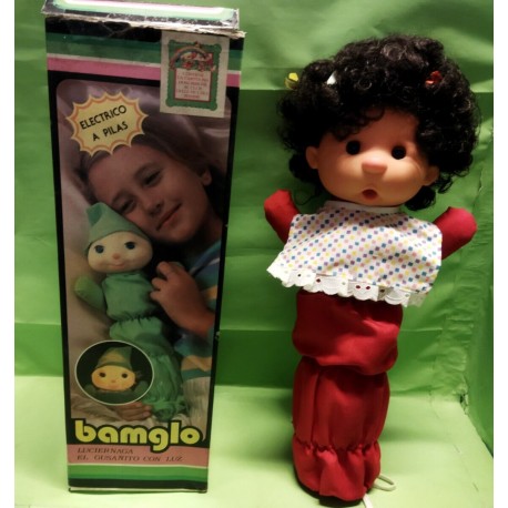 Bamglo - Bambolotto luminoso con abito rosso Vicma - anni 80 Vintage