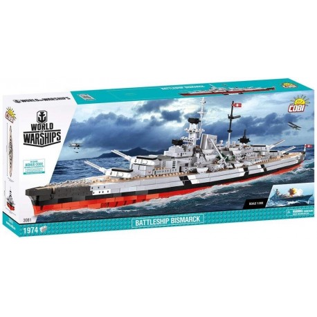 World of Warships Cobi 3081 Battleship Bismarck 1974 Mattoni Per Costruzioni