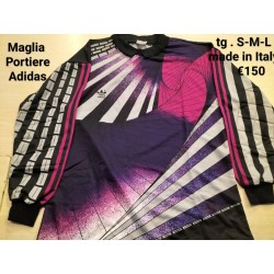 Maglia Portiere Viola Fuxia e Bianco Tg M Adidas Vintage Nuovo