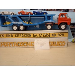 Bisarca porta Auto in Latta  con 5 Auto in plastica Gozan N. 925 Vintage