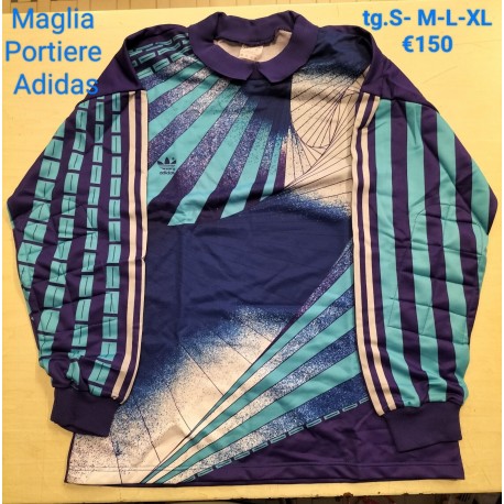 Maglia Portiere Blu Azzurro Bianco Tg XL Adidas Vintage Nuovo