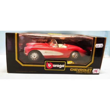 Chevrolet Corvette 1957 (Rossa) 1/18 cod. 3024 Metal Model Bburago Burago