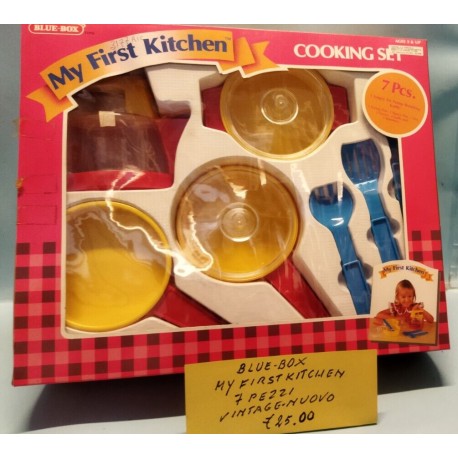 Set Cucina My First Kitchen Cooking Set '70 '80 Vintage Blue Box