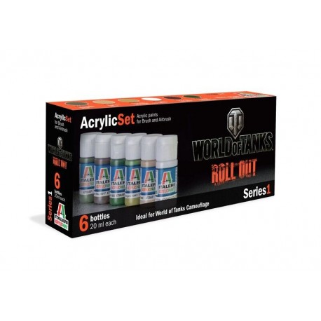 Italeri Acrylic Set  World Of Tanks Rollout series 1 - 6 x 20 ml. colori