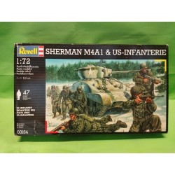 US Infantry + Sherman M4A1 WWII Model Kit Scala 1:72 03184 Revell