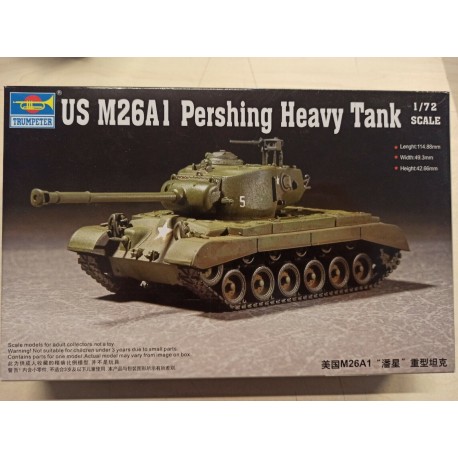 US M26 T26A1 Pershing Heavy Tank  Plastic Model Kit 1/72 Trumpeter