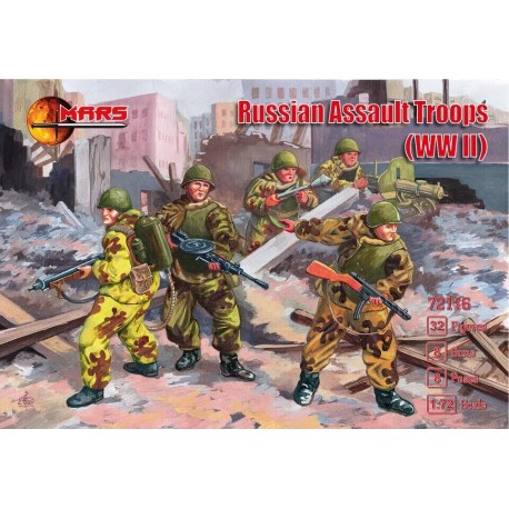 Russian Assault Troops WW2 - Mars 72116 Plastic figures 1/72 Soldatini