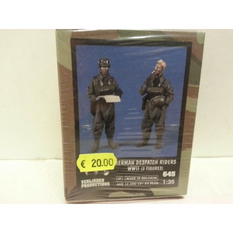 German Despatch Riders WWII Figures 2 Soldiers Scala 1/35 Cod 645 Verlinden