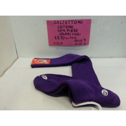 Calzettoni Lunghi con piede in Cotone Viola  38-40 GM Vintage 