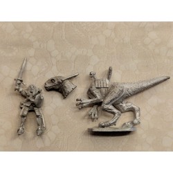 Dark Elf on Saurus Cavalry (Sword) Grenadier 1994 Miniature Fantasy (-3)