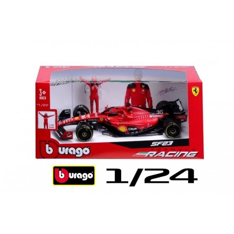 Ferrari F1 SF-23 - Leclerc -16 with Pilot Figure Burago - 1/24