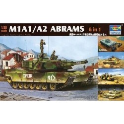 US M1A1/A2 Abrams 5 in 1 - Tank - Plastic Model Kit 1:35 Trumpeter 01535