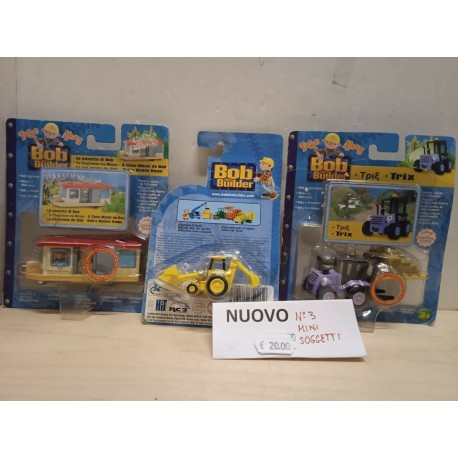 Bob the Builder 3 Mini Soggetti Bizzy  La Casetta Muck Giochi Preziosi Vintage