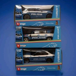 Polizia di Stato Auto 2024 Alfa, Land Rover tre Auto Metal 1:43   Burago BBurago