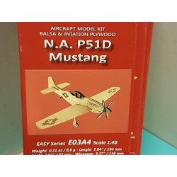 NA P51D Mustang Balsa Aircraft Model Kit scala 1:48 E03A4 Anner Factory