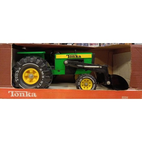 Tonka Tractor Farm Loader - Green - 2531 Trattore Metallo Vintage cm28+12 - 1976