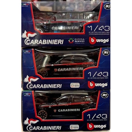 Carabinieri Auto 2024 Alfa, Land Rover tre Auto Metal 1:43  Burago BBurago