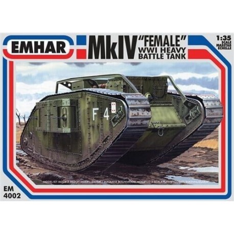 MkIV Female WWI Heavy Battle Tank Plastic Model Kit EM 4002 Scala 1:35 Emhar