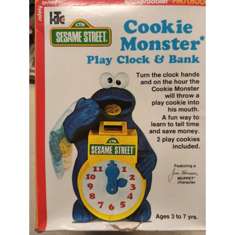 Sesame Street - Cookie Monster - Clock & Bank - vintage toys - VG Muppet Show