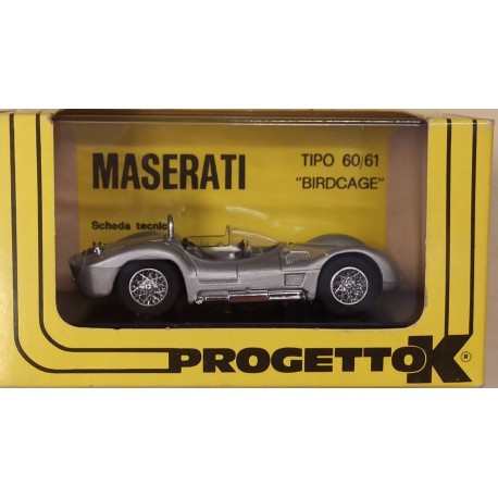 Maserati Birdcage 1961 Presentazione 020 Argento Die Cast Model 1/43  Progetto K