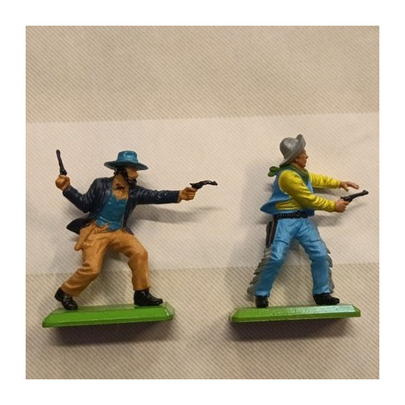 SOLDATINI BRITAINS DEETAIL lotto Due Cowboys 1971 base quadrata Made in England