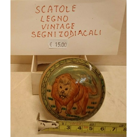 Scatola Apribile in Legno tipo Matrioska Segno zodiacale Leone Vintage