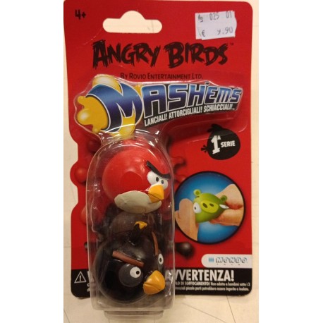 ANGRY BIRDS - MASH'EMS 2 FIGURES- RED & BLACK - Tech4Kids Mondo Toys