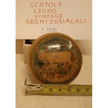 Scatola Apribile in Legno tipo Matrioska Segno zodiacale Toro Vintage