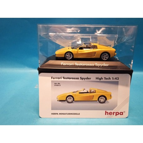 Ferrari Testarossa Spyder Giallo High Tech Die Cast Model Art 010313 1/43 Herpa