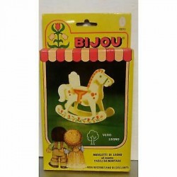 Bijou - Cavallo a dondolo in legno naturale da montare per Bambola Bijou - Ceppi