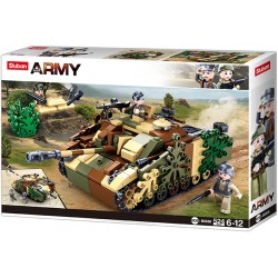 Sluban Armored Fighting Vehicle M38-B0858 - German Tank Stug WW2 brick model