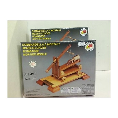 Bombardella Mortaio XV Sec Scatola di Montaggio Legno Scala 1/17 Art 802 Mantua 