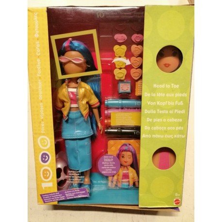 1000 Faccine Total - 25 cm.- Moda da spiaggia- Bambola - Mattel - 2001 - Vintage