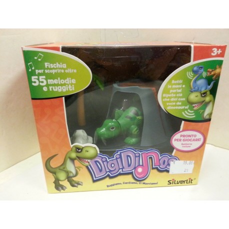 Hanitat Play Set Vulcano con Digi Dinos Verde Dinosauro e  Accessori Silverlit