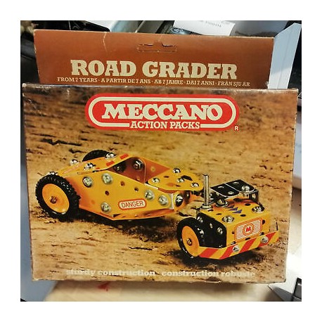 MECCANO - ACTION PACKS - Road Grader - Made in France -VINTAGE -0-86204