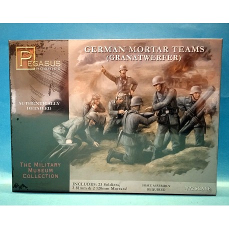 German WWII Mortar Teams Granatwerfer  Soldatini 1/72 Plastic fig. Pegasus