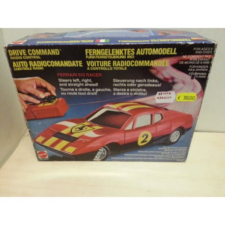 Auto Radiocomandata Ferrari 512 Racer Rossa senza adesivi Mattel Vintage