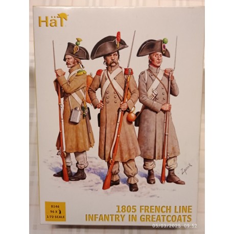 French Line Infantry Greatcoats Napoleonic Wars 1:72 Hat Soldatini Figures 8146