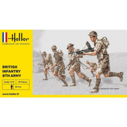 British 8th Army Inf. WW2 - 1:72 plastic figures (Soldatini) Heller New 49609