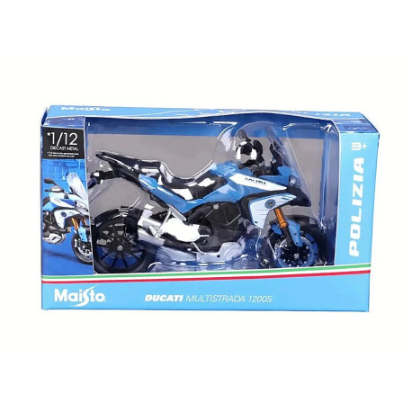Polizia Italiana Moto Ducati Multistrada 1200 S - 1/12 Maisto  Die Cast Metal